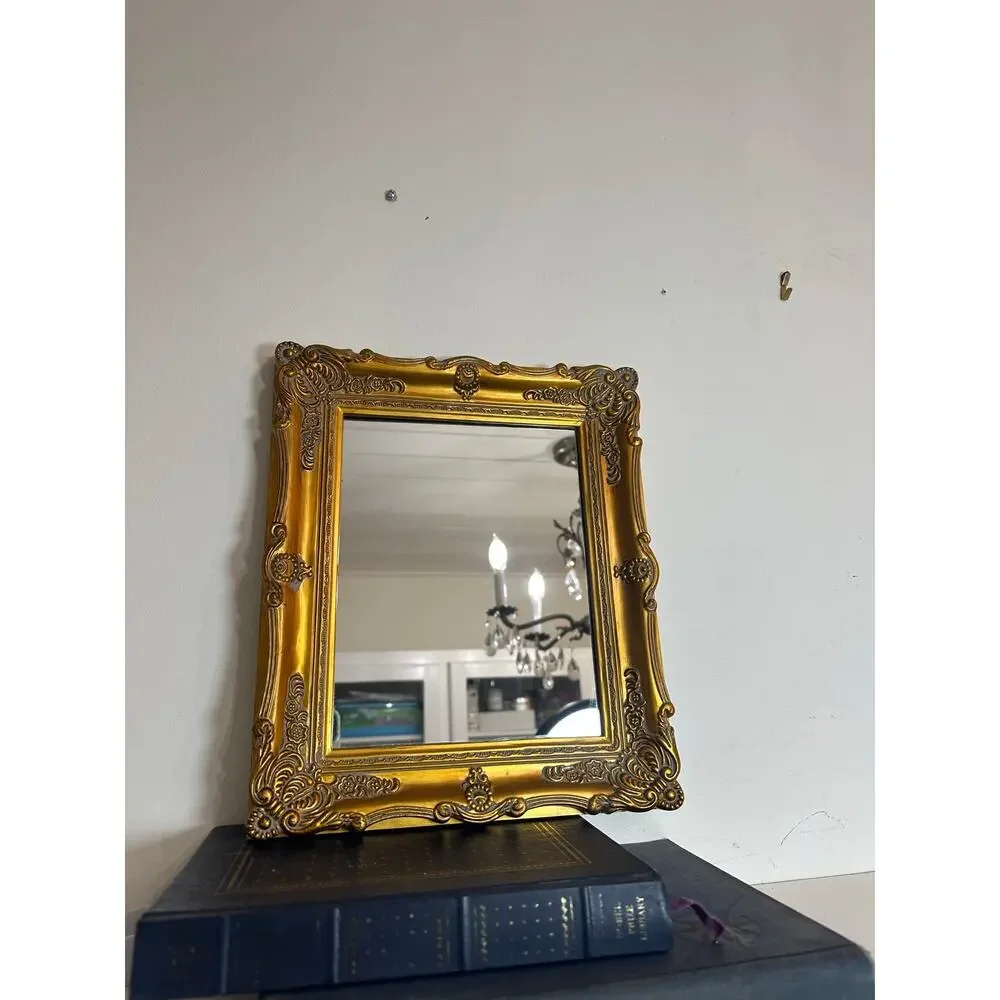 Vintage Melannco Ornate Gold Baroque Elegant Resin Mirror Victorian